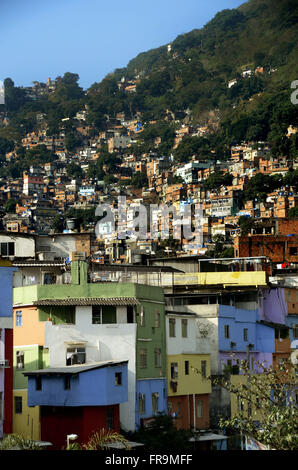 Rocinha Slum in Sao Conrado Nachbarschaft - südlich von der Stadt Rio De Janeiro Stockfoto