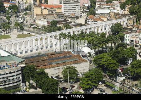 Arcos da Lapa - alte Carioca Aquädukt im römischen Stil erbaut 1723 Stockfoto