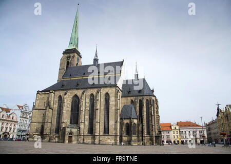 Dom St. Bartholomäus am Marian Platz in Pilsen, Tschechische Republik Stockfoto