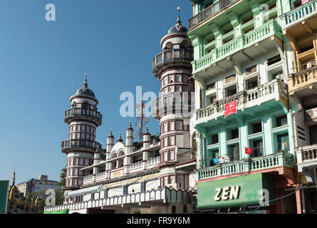 Bengali sunnitischen Jamae Moschee in Yangon (Rangun), Burma (Myanmar) Stockfoto