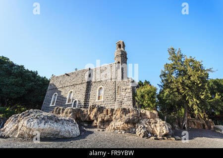 Die Kirche der Primat von St. Peter am Nordwestufer des Sees Genezareth; Israel Stockfoto