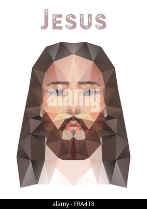 Antlitz Jesu Christi, low-Poly-Aquarell Vektor-Illustration. Stock Vektor