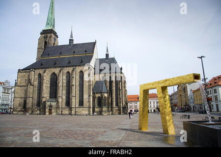 Dom St. Bartholomäus am Marian Platz in Pilsen, Tschechische Republik Stockfoto