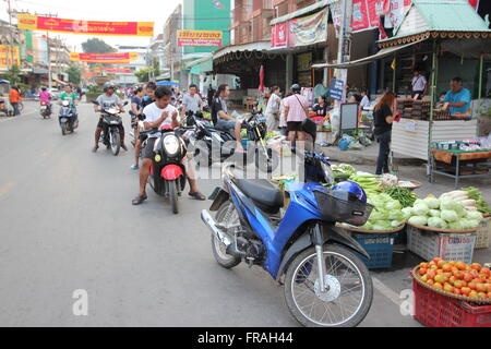 Straßenmarkt, Sukhothai, Thailand Stockfoto