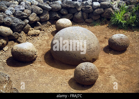 Te Pito Kura - magnetischen Steinen auf der Osterinsel - Rapa Nui Stockfoto