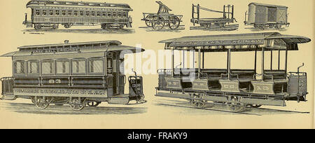 Eine 1895 erschienene Publikation konzentrierte sich auf die Elektrobahnindustrie und berichtete über technologische Fortschritte, Branchennachrichten und die Entwicklung von elektrisch betriebenen Transportsystemen. Stockfoto