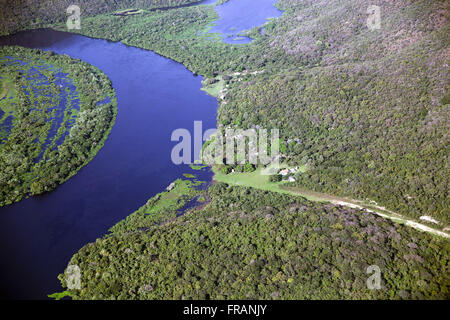 Luftaufnahme des PRNP Eliezer Batista auf dem rechten Ufer des Flusses Paraguay Stockfoto