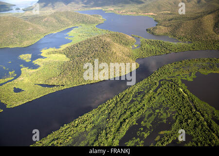 Luftaufnahme des PRNP Eliezer Batista auf dem rechten Ufer des Flusses Paraguay Stockfoto