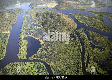 Luftaufnahme des PRNP Eliezer Batista auf dem rechten Ufer des Flusses Paraguay Stockfoto