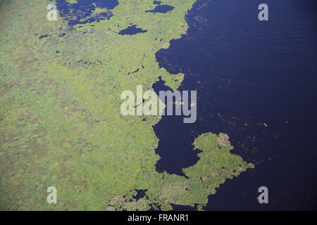 Luftaufnahme des Pantanal im Zuge des Río Paraguay Stockfoto