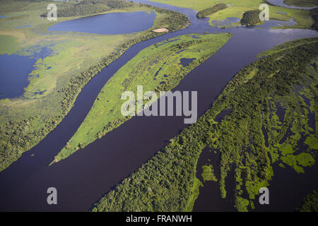 Luftaufnahme des Pantanal im Zuge des Río Paraguay Stockfoto