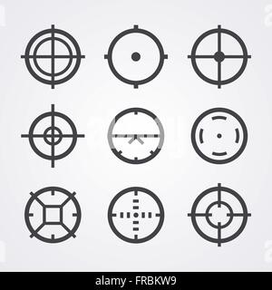 Ziel Fadenkreuz Set Symbole Stock Vektor