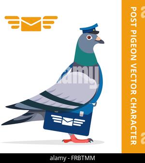 Taube Postbote Vektor Charakter Stock Vektor