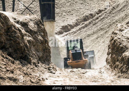 Patio Zuckerrohr Bagasse für KWK-Power plant in Alkohol und Zucker auf dem Lande Stockfoto