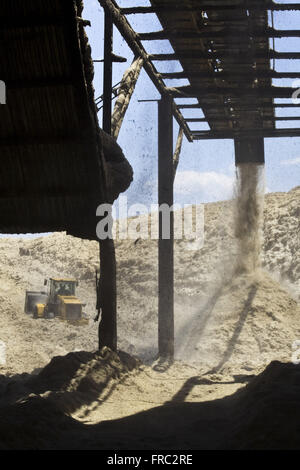 Innenhof des Zuckerrohr-Bagasse in KWK-Anlagen für Strom Stockfoto