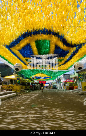 Rua Santa Isabel Stadt Manaus dekoriert für die WM Afrika Stockfoto