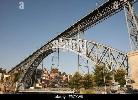 Metalica Dom Luis Brücke über den Fluss Douro Stockfoto