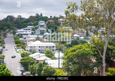 Häuser am Great George Street im Stadtteil Paddington, Brisbane, Queensland, Australien Stockfoto