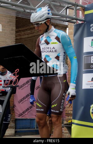 Castelraimondo, Italie, 14.03.2016 Matteo Montagui au Départ De La 6eme Etape Castelraimondo - Cepagatti de Tirreno - Adriattico Stockfoto