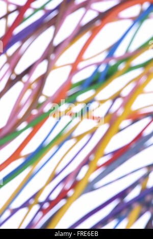 Verschwommene bunte Elektrokabel abstrakte Technologie Stockfoto