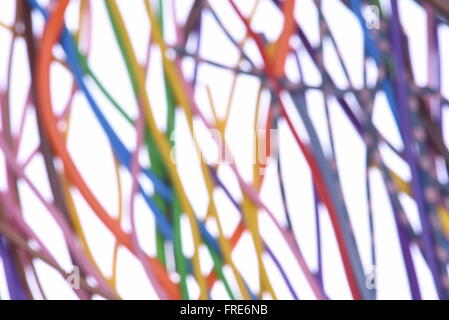Verschwommene bunte Elektrokabel abstrakte Technologie Stockfoto