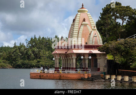 Hindu-Tempel, Heiliger Kratersee Grand Bassin oder Ganga Talao, Mauritius Stockfoto