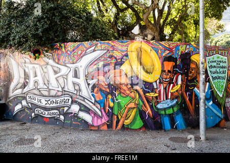 Graffiti, street-Art in Rio De Janeiro, Brasilien Stockfoto