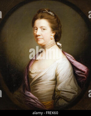 Sir Joshua Reynolds - Porträt einer Dame in weiß Stockfoto