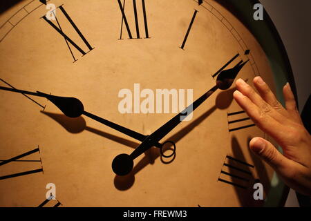 Close-up Hand & Zeit Stockfoto