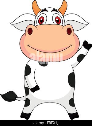 Kuh Cartoon winken Stock Vektor