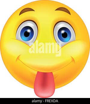 Smiley Emoticon heraus seine Zunge Stock Vektor