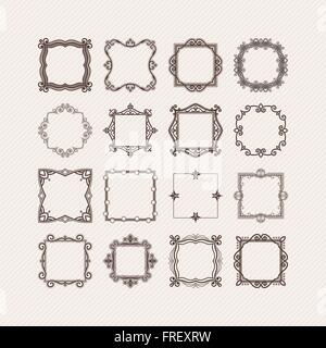 Satz von reich verzierten Vektor Mandala Ränder und Rahmen. Gotische Spitze Tätowierungen. Keltische Webart mit scharfen Ecken. Stock Vektor