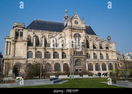 Paroisse Eustache in Paris Frankreich im Winter Stockfoto