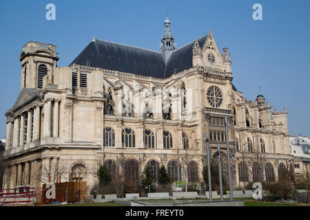 Paroisse Eustache in Paris Frankreich im Winter Stockfoto