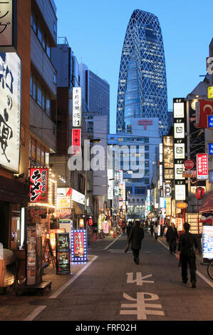 Japan, Tokio, Shinjuku, Mode Gakuen Cocoon Tower, Straßenszene, Nachtleben, Stockfoto