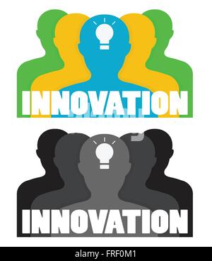 Innovation-Konzept-Logo wie / Innovation Symbol Grafik / Teamwork Symbol EPS / Teamwork Ikonenkunst Stock Vektor