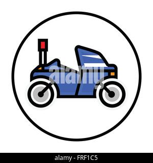 Flache Polizei Motorrad-Symbol: Vector Stock Vektor