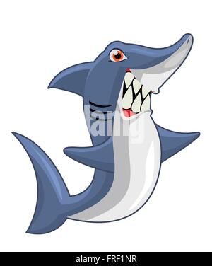 wütend lustige Hai cartoon Stock Vektor