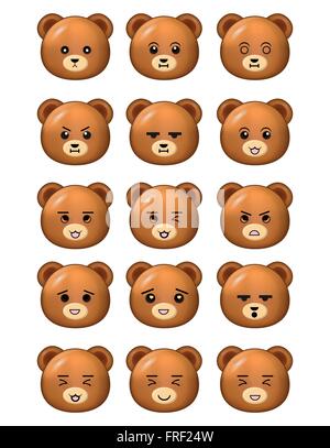 Tragen Sie verschiedene Mengenausdrücken Emoticons Stock Vektor