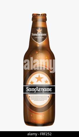 Editierbare realistische Werbe Bierflaschen Stock Vektor