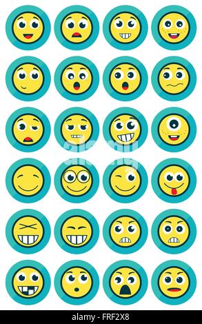 Satz von drei Emotion-Aufkleber, Isolated on White Background Stock Vektor