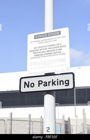 Kein Parkplatz-Schild am Exhibition Centre Liverpool Stockfoto