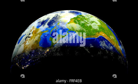 Earth Planet Sonnensystem Raum isoliert Abbildung Stockfoto