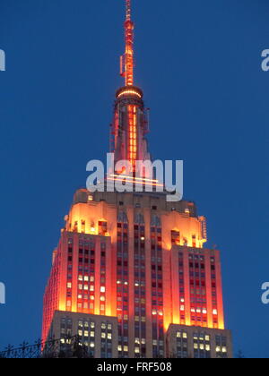 Empire State Building, fotografiert vom Herald Square Stockfoto