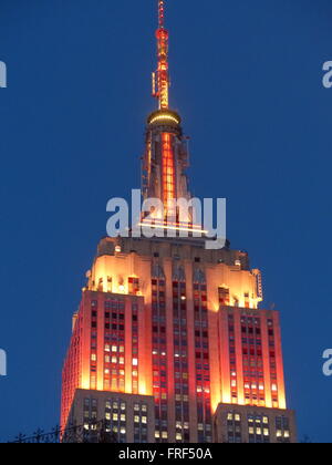 Empire State Building, fotografiert vom Herald Square Stockfoto