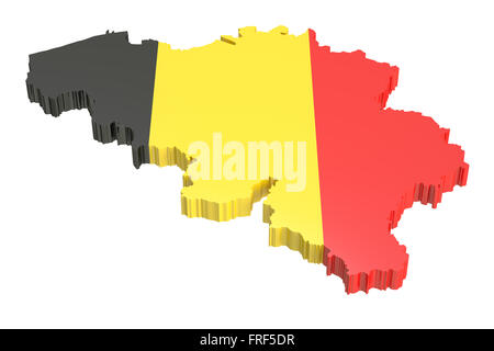 Belgien Karte isolierten auf weißen Hintergrund Stockfoto