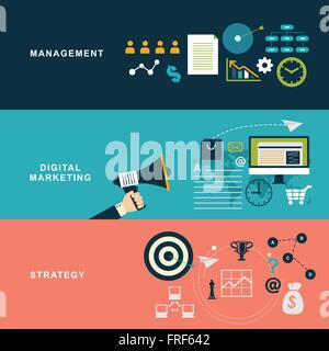 Satz von flachen Bauweise Bussiness Konzept Vektor Stock Vektor