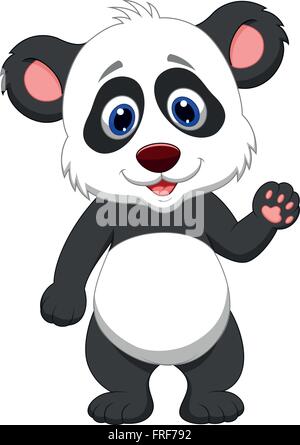 Baby panda Hand winken Stock Vektor