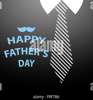 glückliche Väter Tageskarte auf Krawatte und schwarzen Hemd Hintergrund Stockfoto