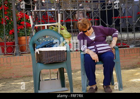 Andalusischen Frauen während der Feria in Jerez - 05.07.2013 - Spanien / Andalusien / Jerez De La Frontera - Frauen in der Andalusien Stockfoto